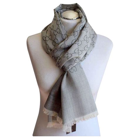 gucci cashmere scarf dark grey|gucci pashmina scarf.